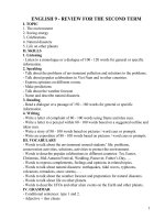 ĐỀ CƯƠNG ANH 9 - KHII