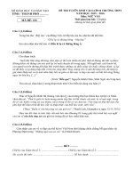 ĐỀ THI TUYỂN SINH VÀO LỚP 10 TRƯỜNG THPT MÔN NGỮ VĂN