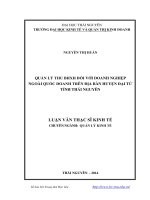Quản lý thu bảo hiểm xã hội đối với doanh nghiệp ngoài quốc doanh trên địa bàn huyện Đại Từ tỉnh Thái Nguyên