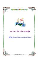 Luận văn tốt nghiệp  Quản trị khu vui chơi nghỉ dưỡng