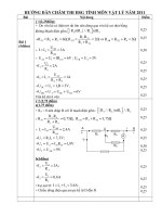 Dáp án Đề thi HSG tỉnh Hà Nam năm 2011