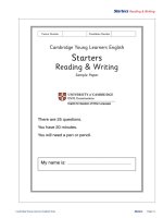 Cambridge Young Learners English Starters reading & Writing