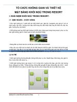 TỔ CHỨC KHÔNG GIAN VÀ THIẾT KẾ MẶT BẰNG KHỐI NGỦ TRONG RESORT