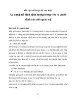 Thảo luận môn quản trị học: Áp dụng mô hình định lượng trong việc ra quyết định của nhà quản trị