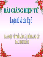 LT&C T30 ĐẶT VÀ TRẢ LỜI CÂU HỎI BẰNG GÌ? DẤU HAI CHẤM