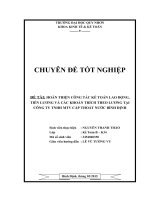 Hoàn thiện công tác kế toán lao động, tiền lương và các khoản trích theo lương tại CÔNG TY TNHH MTV cấp thoát nước BÌNH ĐỊNH