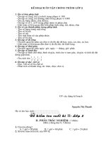 KHôn tập- ĐKTCKII- Toán 2