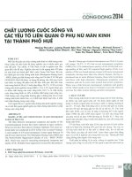 Chất lượng cuộc sống và các yếu tố liên quan ở phụ nữ mãn kinh tại thành phố Huế