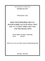 Phân tích tình hình cho vay doanh nghiệp tại Ngân hàng TMCP Đầu tư và Phát triển Việt Nam - Chi nhánh Đắk Nông