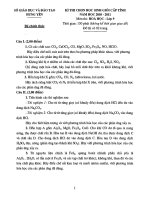 Đề thi HSG tỉnh Hưng Yên - Hóa  9