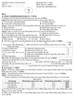 ĐỀ KT 1 TIẾT ĐỊA 9.10-11