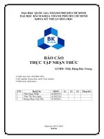 BAO CAO Thực tập nhận thức khoa kỹ thuật hóa học
