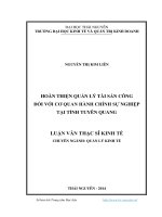 Hoàn thiện quản lý tài sản công đối với cơ quan hành chính sự nghiệp tại tỉnh Tuyên Quang