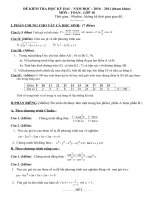 đáp án - ĐỀ KT HK2 MÔN TOÁN 10