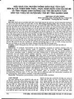 Hiệu quả của truyền thông giáo dục tích cực đến sự cải thiện kiến thức, thực hành nuôi con của bà mẹ và tình trạng dinh dưỡng của trẻ em dưới 5 tuổi dân tộc thiểu số huyện Trà My, tỉnh Quảng Nam