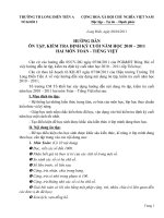 Hướng dẫn ôn tập, KT Cuối năm học 2010 - 2011