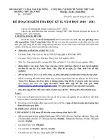 Kế hoạch thi học kỳ II năm học 2010 - 2011 đả điều chỉnh