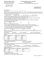 Đề thi và đáp án thi thử  THPT quốc gia môn sinh học có đáp án tham khảo (28)