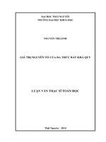 Luận văn thạc sĩ Gía trị nguyên tố của đa thức bất khả quy