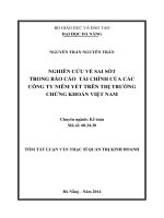 Nghiên cứu về sai sót trong báo cáo tài chính của các công ty niêm yết trên thị trường chứng khoán Việt Nam