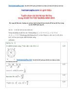 Tuyển chọn hệ tọa độ oxy trong các đề thi thử 2015 có lời giải