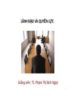Bài giảng lãnh đạo và quyền lực.T.S.phạm thị bích ngọc