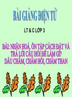 LT&C T28 NHÂN HOÁ. ÔN TẬP CÁCH ĐẶT VÀ TRẢ LỜI CÂU HỎI ĐỂ LÀM GÌ?