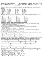 ĐỀ THI HKII TIẾNG ANH K12