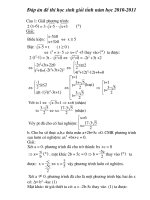 đáp án đề thi học sinh giỏi lớp 10 tỉnh hà tĩnh