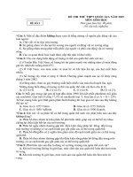Đề thi và đáp án thi thử  THPT quốc gia môn sinh học có đáp án tham khảo (6)