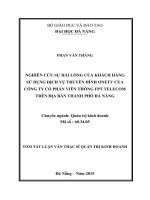 Nghiên cứu sự hài lòng của khách hàng sử dụng dịch vụ truyền hình ONETV của công ty cổ phần viễn thông FPT telecom trên địa bàn thành phố đà nẵng