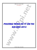 Phương trình vô tỷ ôn thi đại học hay và khó