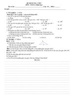 ĐỀ 1 TIẾT CHƯƠNG 2 HÌNH HỌC