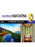 CHUYÊN ĐỀ NGHỈ DƯỠNG  KHỐI PHÒNG NGỦ TRONG RESORT