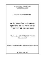 Quản trị kênh phân phối tại Công ty Cổ phần Dược vật tư Y tế Quảng Nam