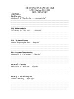 Đề cương ôn tập môn TViệt lớp 2 cuối HKII