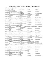 Bài tập từ vựng, ngữ pháp (lớp 10)