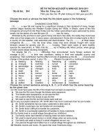 Đề+ĐA thi thử ĐH môn Tiếng Anh 2011(mới)