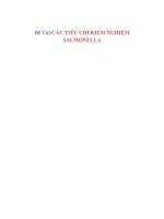 Các tiêu chí kiểm nghiệm salmonella