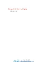 BÀi tập môn Tài chính doanh nghiệp