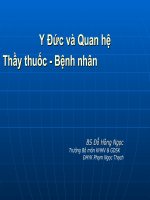Y đức và quan hệ thầy thuốc và bệnh nhân