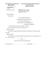 Đề thi Ngữ Văn vào trường chuyên Quang Trung