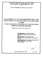 Quan điểm của các nhà kinh điển Mác-XÍt về xây dựng cơ sở vật chất của CNXH và sự vận dụng của đảng ta