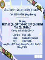 Slide Địa 10 bài HỆ QUẢ CHUYỂN ĐỘNG XUNG QUANH MẶT TRỜI CỦA TRÁI ĐẤT _Đ.T Lệ