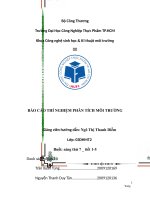 Báo cáo thực hành môn thí nghiệm phân tích môi trường   bài 2 phân tích độ acid, sắt trong nước