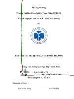 Báo cáo thực hành môn thí nghiệm phân tích môi trường   bài 3 phân tích hàm lượng chất rắn, mangan trong nước