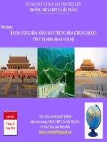 Slide Địa lí 11 BÀI 10 CỘNG HÒA NHÂN DÂN TRUNG HOA (TRUNG QUỐC) _Đ.S Trình
