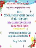 Slide GDCD 10 bài 14 CÔNG DÂN VỚI SỰ NGHIỆP XÂY DỰNG VÀ BẢO VỆ TỔ QUỐC