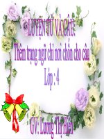 LTVC lớp 4 THÊM TRẠNG NGỮ CHỈ NƠI CHỐN CHO CÂU