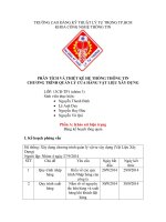 PHÂN TÍCH VÀ THIẾT KẾ HỆ THỐNG THÔNG TIN CHƯƠNG TRÌNH QUẢN LÝ CỬA HÀNG VẬT LIỆU XÂY DỰNG